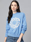 Laabha Stylish Women Blue Sweatshirt