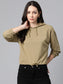 Laabha Stylish Women Brown Sweatshirt with Hoodie