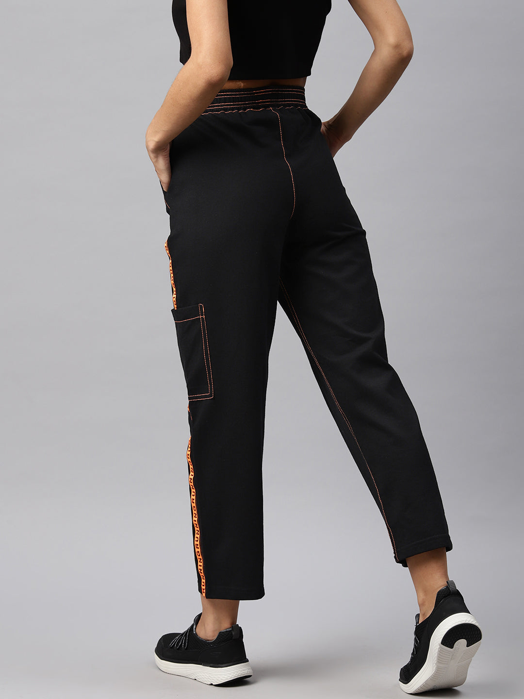 Black Cargo Style track pants