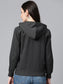 Laabha Stylish Women Charcoal Sweatshirt with Zipper