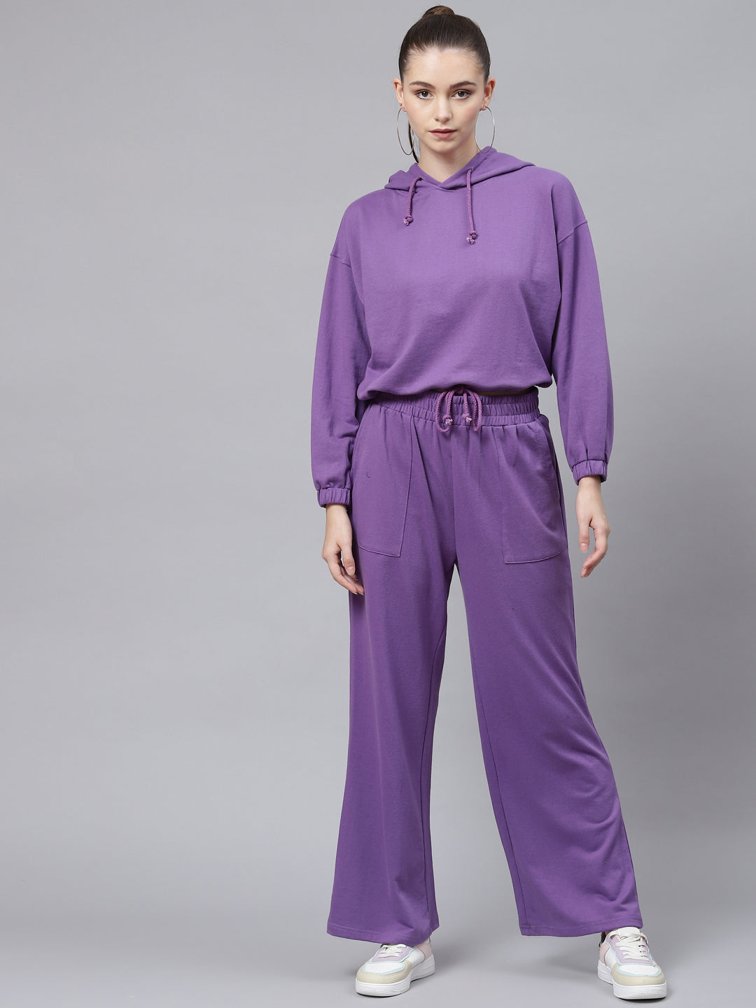 Laabha Women Purple Solid Track Suit