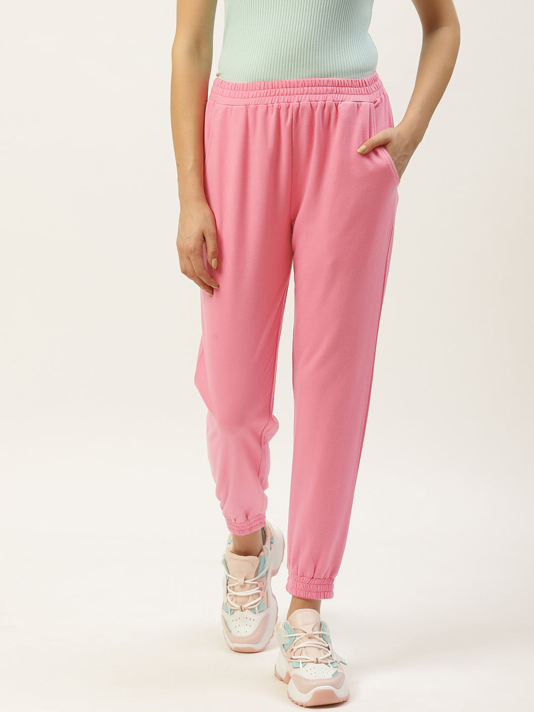 Laabha Women Pink Solid Joggers