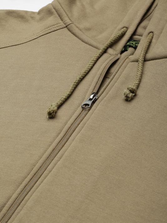 Laabha Women Khaki Solid Hooded Tracksuit