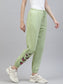 Laabha Women Mint Green Conversational Printed Joggers