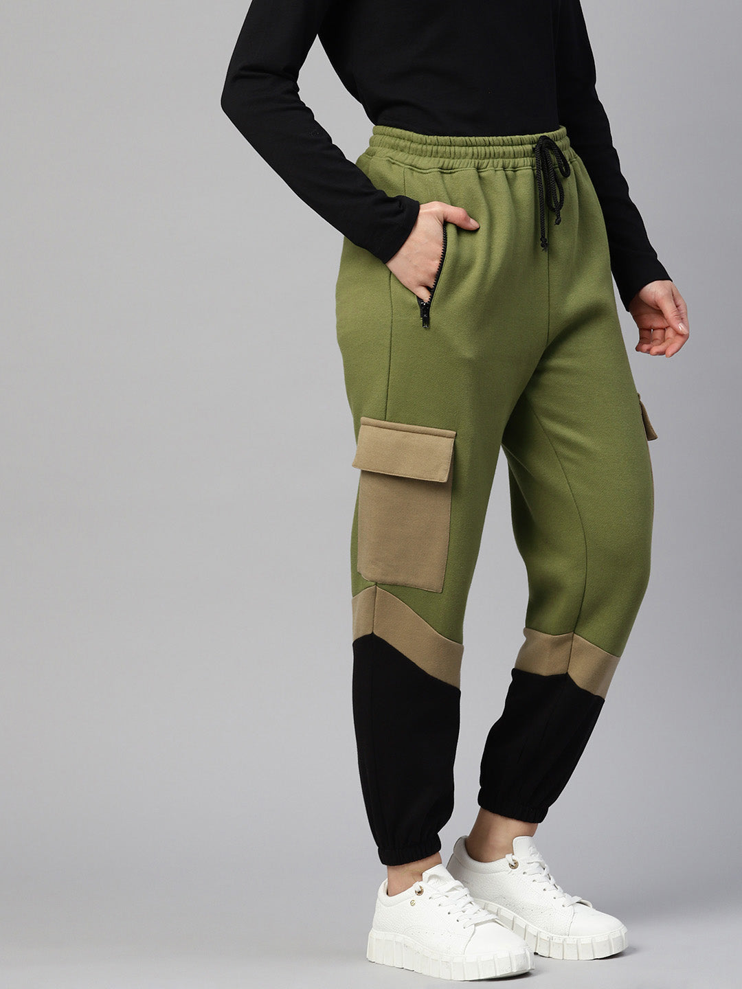 Alcis Women Solid Olive Green Track Pants WPNWY4531S