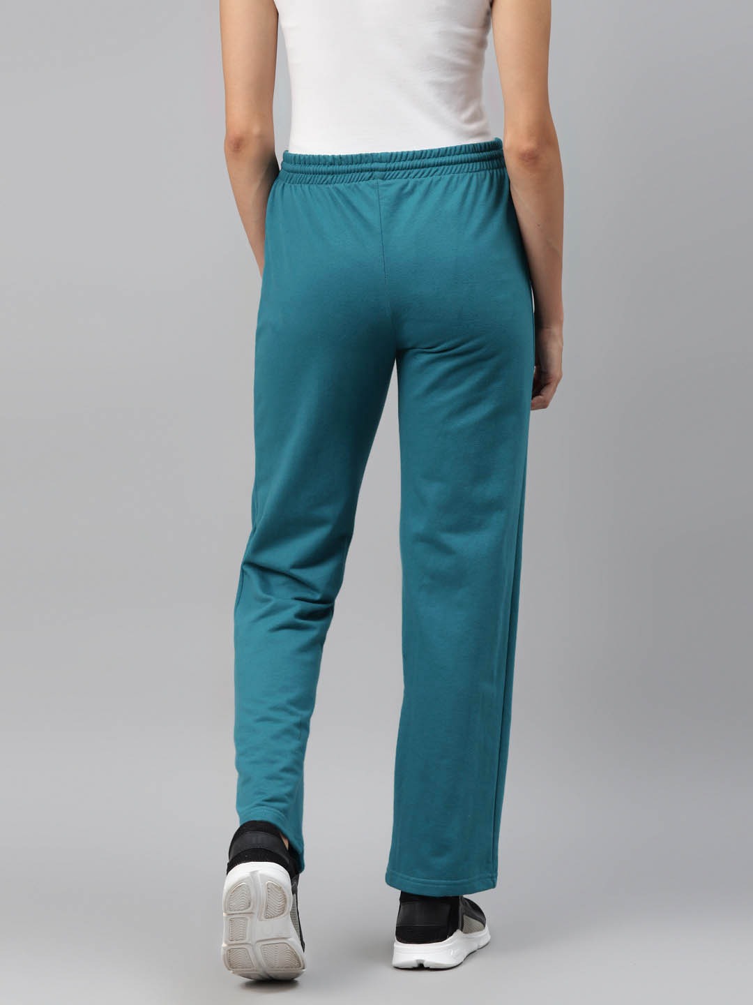 Laabha Women Turquoise  Blue Solid Track Pant
