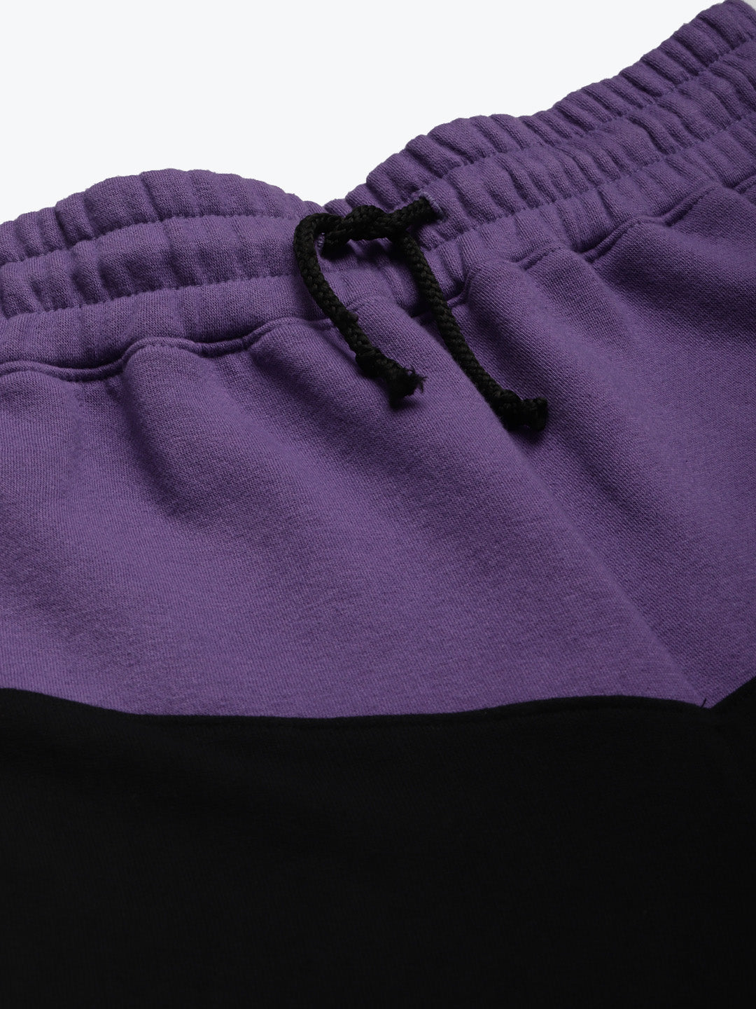 Laabha Women Purple  Black Colourblocked Tracksuit