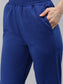 Laabha Women Blue Printed Hooded Tracksuit