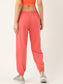 Laabha Women Coral Pink Solid Joggers